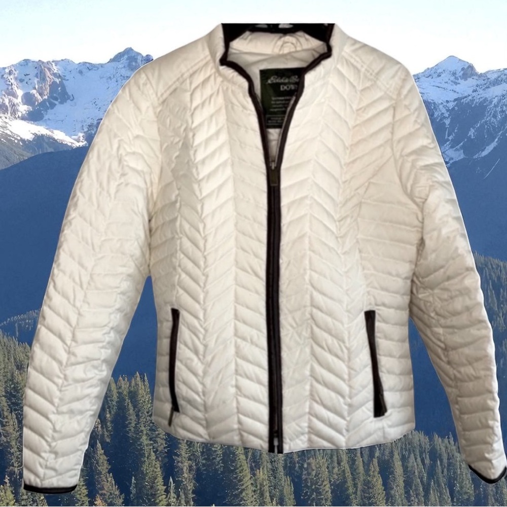 Eddie Bauer Goose Down Quilted Jacket ~ LIKE NEW ~      size Small